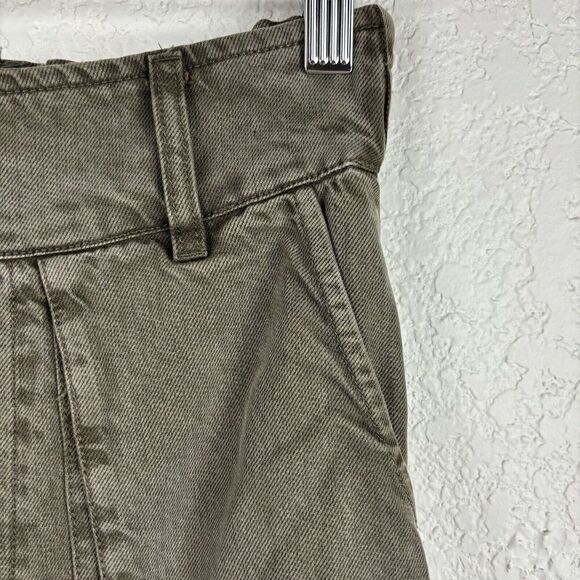 Young Fabulous & Broke Sadie Denim Wide Leg Pull On Pants‎ Small Green Boho - Picture 4 of 9